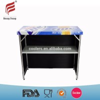 NEW COLLECTION metal folding utility table folding portable bar table with shelf for promotion and advertisement