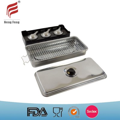 2019 Nengfeng customized portable multifunction stainless steel fish smoker stovetop for indoor/outdoor